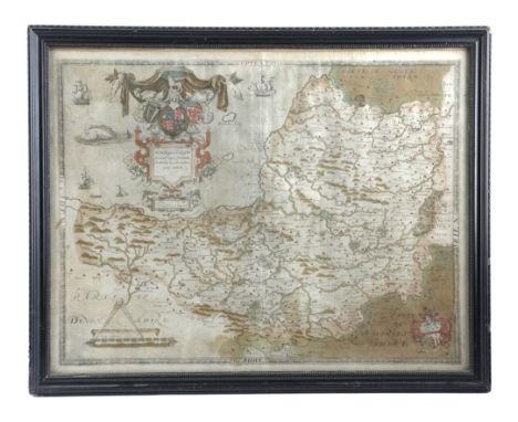 A MAP OF SOMERSET (SOMERSETENSEM) AFTER CHRISTOPHER SAXTON, INSCRIBED '1575' titled 'Somersetensem Comitat (agri fertiltate c