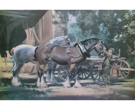 Quantity of assorted prints to include examples after Cecil Aldin, a fan and a barometer etc