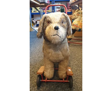 Vintage Pedigree Soft Toys LTD., push along dog