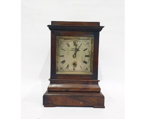 19th century bracket clock, the steel dial with Roman numerals, inscribed 'Webster, Cornhill, London', in a rosewood case, 16