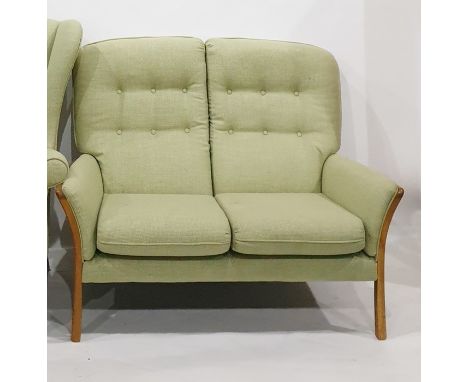 S.Rouse and Co. two seat sofa in green upholstery (2)&nbsp;