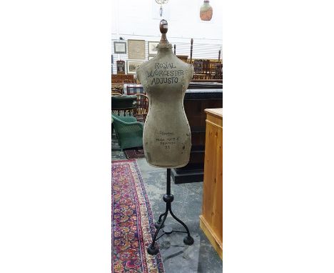 Clothing mannequin inscribed Royal Worcester Adjusto on a metal tripod base 168 cm high