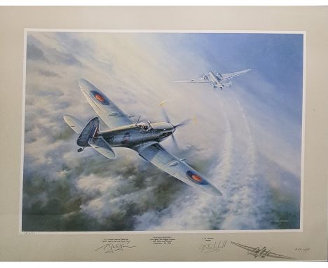 After Jim Mitchell Set of eight assorted limited edition prints featuring WWII fighter planes, all signed to the mount