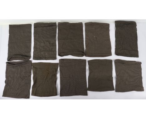 10x German Military Scarves, grey woollen one piece scarves / head warmers. No markings can be found. Un-issued, some light m