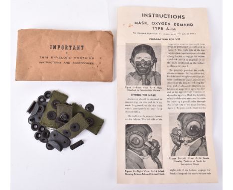American Aviation Oxygen Mask Fixings, Housed in paper envelope with printed details and instruction leaflet. 