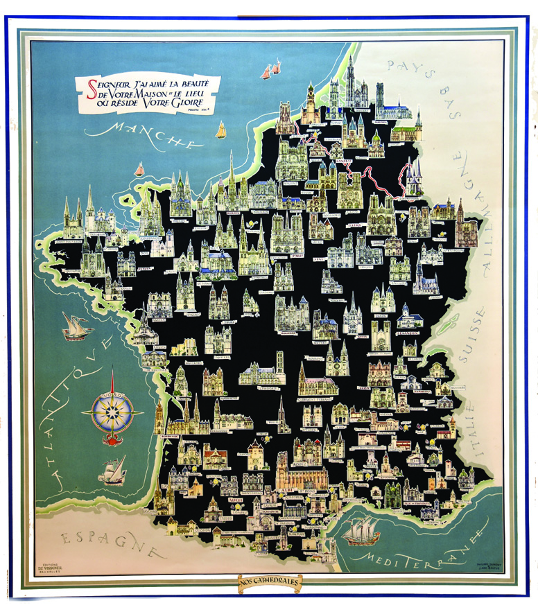 Les Cathedrales Carte De France Belgique Luxembourg De Leurs Situation Geographique Vers 19