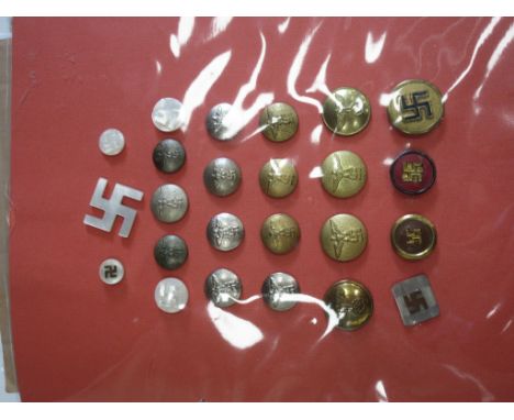 A folder containing a quantity of Military buttons including German Royal Engineers, Royal Army Pay corps, Royal Corps of Sig