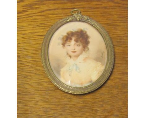 CONTINENTAL SCHOOL, TWENTIETH CENTURY. Portrait miniature of a Lady, head and shoulders, bears signature 'Isabey', 3 1/2 x 2 