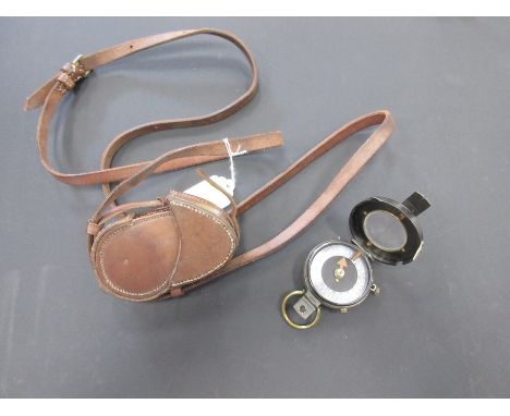 A Vemier's Patent First World War Military Compass stamped S Morland and Co No 102837 1918, in leather case