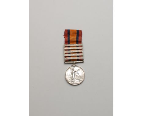 QUEEN'S SOUTH AFRICA MEDAL 1899-1902, 5 clasps "Tugela Heights" "Orange Free State" "Relief of Ladysmith" "Transvaal" " Laing