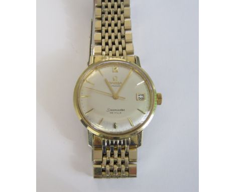 A Gentleman's Omega Seamaster De Ville Automatic Wristwatch the silvered dial with sweep seconds hands Arabic Numerals at 12 