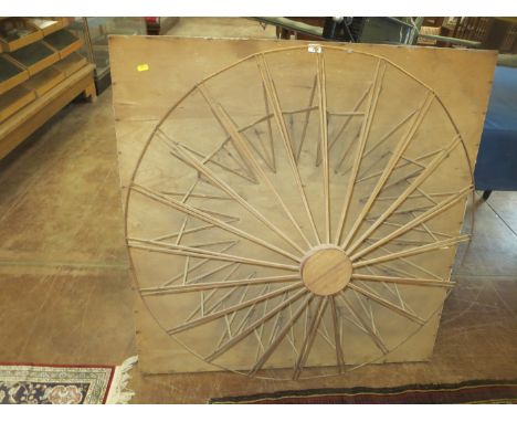 A balsa wood scale Model of a big top designed by Louis Osman, 3ft 2in D and a panel with relief moulding depicting a tank wi