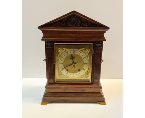 A German D.R.Patent mahogany cased bracket clock height 42 cm.