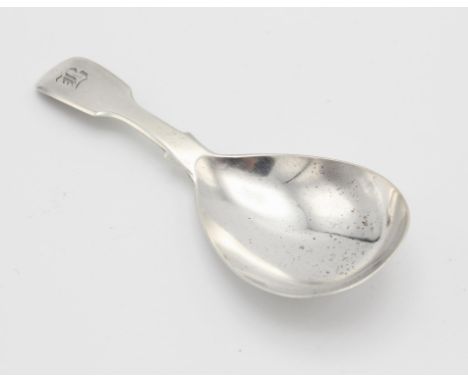 Fiddle pattern William IV silver caddy spoon, London, 1931