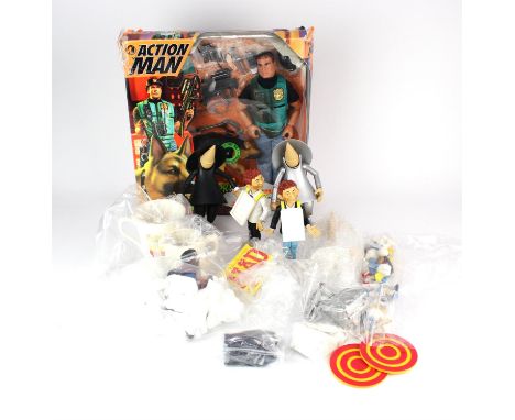 Two Action man figures, Sport Extreme and Crimebuster and Raid, both by Hasbro, together with an Action man locker, a small c