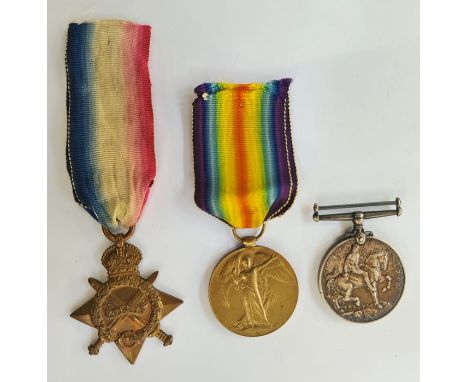 WWI 1914 - 15 Star, Victory medal and War medal, named to 'R-13359. PTE R.T.Lucas K.R.RIF.C'. '19352. PTE.W.MILLER. CHES.R.'.