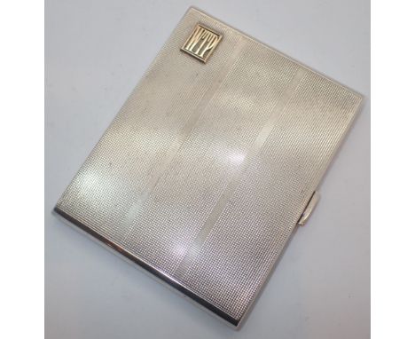 Hallmarked silver cigarette / card case 164g 10 x 8.5 cm 