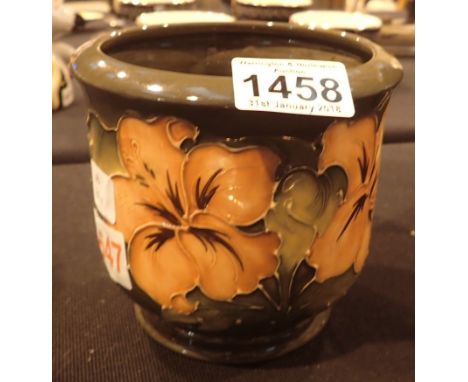 Moorcroft Hibiscus planter signed H: 13 cm