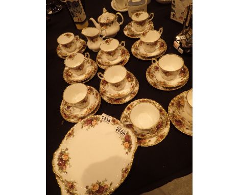 Thirty five piece Royal Albert Old Country Roses first quality tea service 