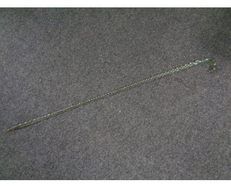 A 19th century glass walking stick, length 100cm