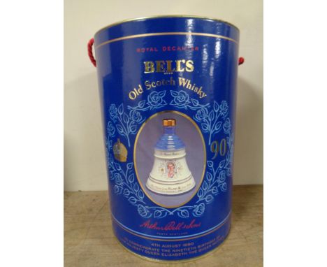 A Bell's Scotch Whisky decanter by Wade to commemorate The 90th Birthday of Queen Elizabeth The Queen Mother, 75cl, sealed in