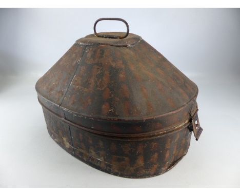 Vintage metal hat box