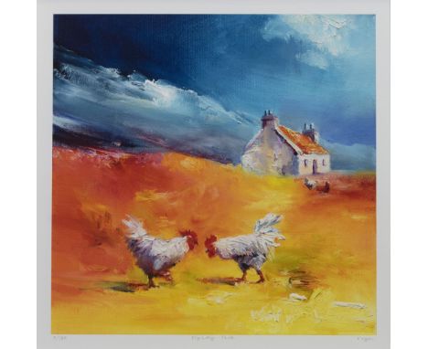 VEGA (SCOTTISH CONTEMPORARY), FIGHTING TALK giclee print on paper, signed, titled and numbered 9/195 39.5cm x 39.5cm Mounted 