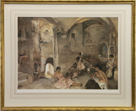 * SIR WILLIAM RUSSELL FLINT RA PRSW (SCOTTISH 1880 - 1969), HARD AT WORK print on paper, numbered 607/850 50cm x 70cm Mounted