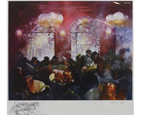 LAWRIE WILLIAMSON (BRITISH 1932-2017), THE HAWKER giclee print on paper, signed and numbered 10/50 48.5cm x 60.5cm Mounted an