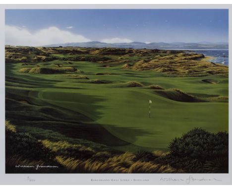 WILLIAM GRANDISON, GULLANE NO. 1 COURSE, 12TH HOLE and KINGSBARNS 6TH HOLE giclee print on paper, signed and numbered 248/750