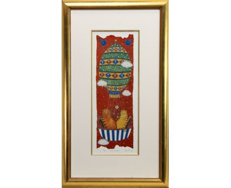 *HELEN RHODES, TAKE ME HIGHER print on paper, signed, titled and numbered 186/500 48cm x 15cm Mounted, framed and under glass