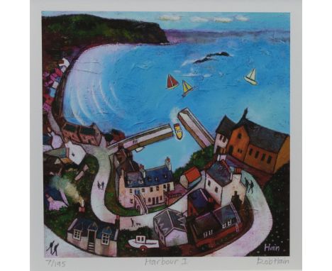 ROB HAIN (BRITISH b. 1952), HARBOUR I and LILLIESLEAF giclee print on paper, signed, titled and numbered 3/195 and 7/195 26.5