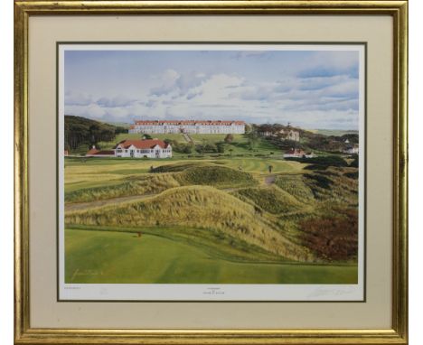 * GRAEME W BAXTER, TURNBERRY limited edition print, signed and numbered 136/850 45cm x 55cm Mounted, framed and under glass
