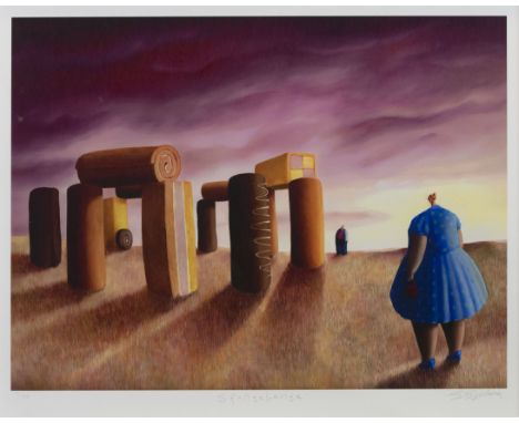 SARAH JANE SZIKORA (SCOTTISH CONTEMPORARY), SPONGEHENGE giclee print on paper, signed, titled and numbered 14/295 45cm x 60cm
