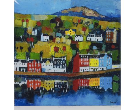 ROB HAIN (BRITISH b. 1952), TOBERMORY, MULL giclee print on paper, signed, titled and numbered 59/195 50cm x 50cm Mounted and