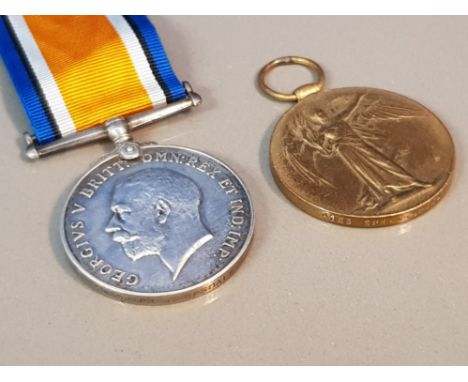 PAIR OF WORLD WAR 1 BRITISH WAR MEDALS TO INCLUDE THE VICTORY MEDAL 4813 SPR GUPSDALE R E