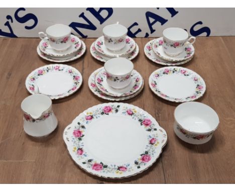 17 PIECES OF VINTAGE STAFFERS STAFFORD FLORAL CHINA INC CUPS AND SAUCERS