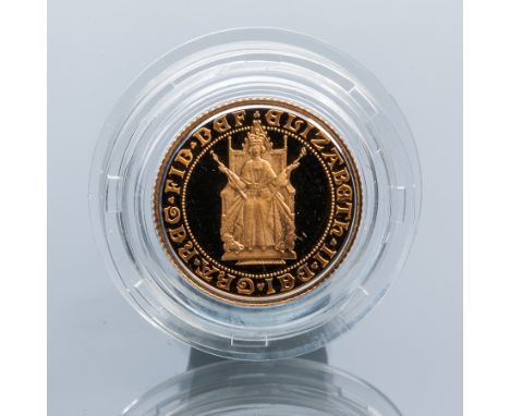 500TH ANNIVERSARY OF THE FIRST GOLD SOVEREIGN 1489-1989 PROOF HALF SOVEREIGN 
in capsule and fitted case, with certificate of