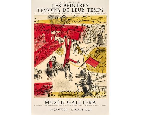 Marc Chagall. 1887 Witebsk - 1984 St. Paul de Vence. Plakat zur Ausstellung 'Les peintres temoins de leur temps' Paris 1963. 
