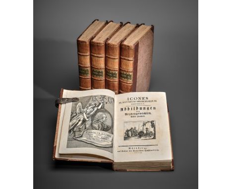 Botanik. Johannes Zorn. Icones Plantarum Medicinalium. Abbildungen von Arzneygewächsen. 5 Bde. Im ersten Bd. Portrait von Car