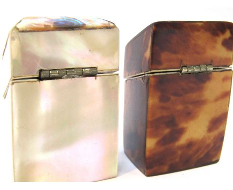 Two Georgian trinket boxes in tortoiseshell and mother of pearl