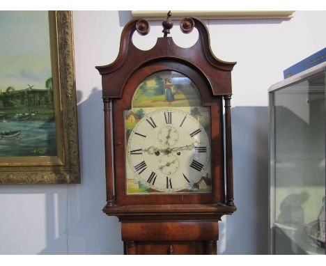 An 8 day longcase clock, face inscribed David Bower with weights and pendulum, 220cm tall