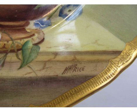 A hand painted Royal Worcester cabinet plate by H.H. Price, gilt embellished edge, 27cm diameter