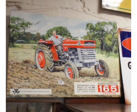 Painted metal Massey Ferguson Tractor advertising sign 