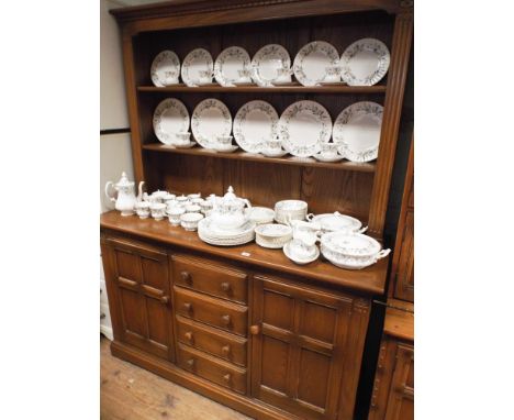 4'6 Ercol honey oak Welsh style dresser with shelf back, drawers and cupboards under 