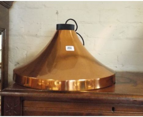 Circular copper retro style hanging light fitting 