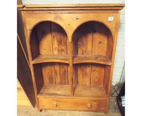 2'3 pine wall hanging shelf unit with fitted drawer 