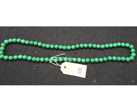 A green jade bead necklace