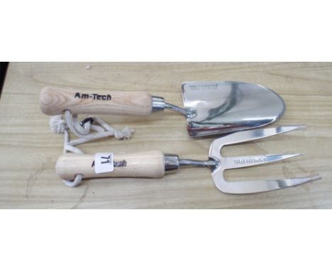 Stainless steel hand trowel and fork 