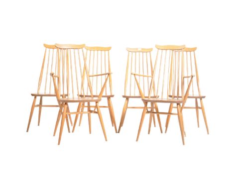 Lucian Ercolani - Ercol - 'Goldsmith' Model 369/369A - A set of six retro vintage 20th Century beech and elm high back Windso